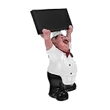 JECOMPRIS Figura de Chef Decorativa Pizarra para Mensajes Adorno Pequeño para Cocina Hogar Oficina y Restaurante para Notas y Menús