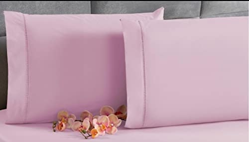 4 Fronha Avulsa Percal 200 Fios Algodão Ponto Palito Rosa