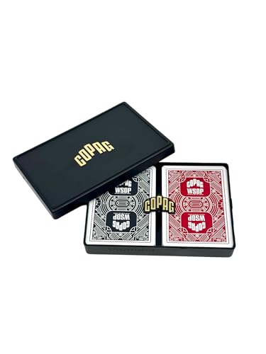 COPAG - Cartes de Poker 100% Plastique - Lot de 2 Jeux (Rouge & Noir) - Format Poker - Jumbo Face...