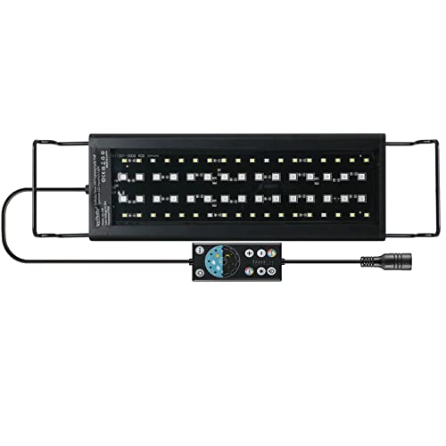 42W 90cm LED Aquarienbeleuchtung, Vollspektrum Aquarienlicht mit 7 Farben, Einstellbarer Timer Einstellbare Helligkeit Aquarium Lampe Verwendet für 91-106cm Aquarien Cover
