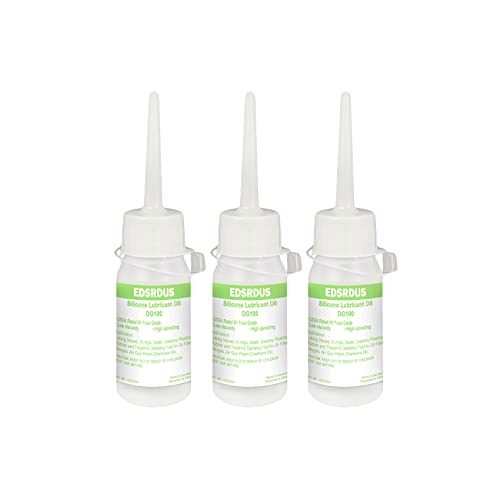 F Edsrdus Easy to Apply Food Grade Silicone Oil 100 CPS Low Viscosity Multi-Purpose Treadmill Belt Lubricant Acrylic Pouring Oil O-Rings Oil Oiling Air Gun Piston, Made in Germany 1OZ(30ml)x3Pack