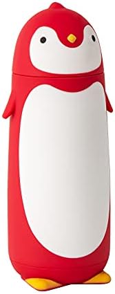 TOMLFF Penguin Stainless Steel Vacuum Thermos Travel Mug Tea Water Bottle Coffee Flask(Red)