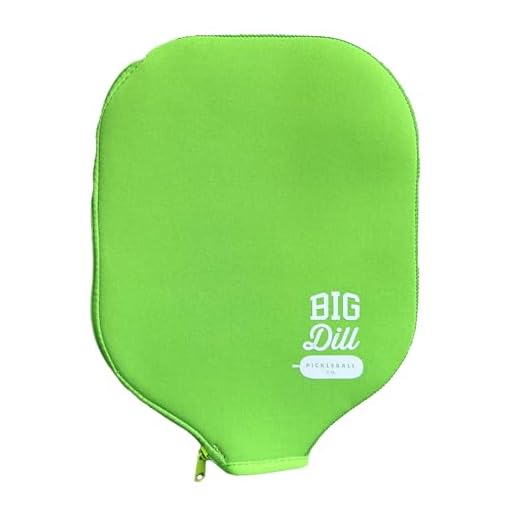 Big Dill Pickleball Co. Individual Pickleball Paddle Cover Only Neoprene Sleeve - Case Fits Pickleball Rackets up to 8.25" Wide (Lime Green)
