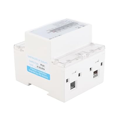 Electric Meter, KWh Meter, Single Phase 4P LED DIN Rail Electricity Power Consumption Wattmeter Energy Meter, 10 40A