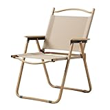 Bogu Store - Cadeira De Praia Dobrável para Atividades de Lazer Camping e Pesca Acabamento dos Braços em Madeira Peso Suportado até 120kg (Bege)