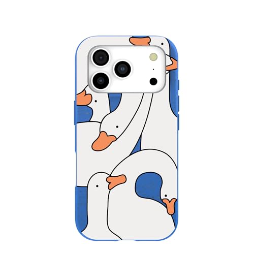 Pela | Phone Case Compatible with iPhone 17 Pro | MagSafe Included | Cute Eco Friendly | Made with Plants | Electric Blue Silly Goose by Pela - Used condition - US$37.22
