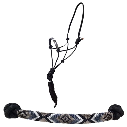 Tahoe Tack Série Copper Tip Corda Trançada Cavalo Halter com Nariz Navajo Miçanga, nós de caubói, gr