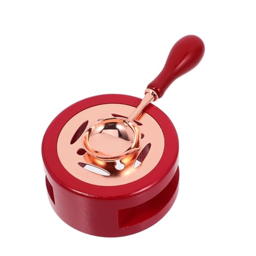 Homoyoyo 1Juego Kit Cera Con Calentador Mango Para Invitaciones y Manualidades Clásico y Seguro Incluye De Cera Para Sellar