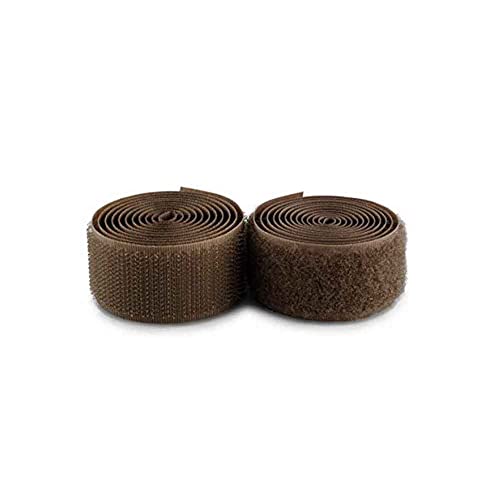 1 Inch Wide Brown Sew On Hook Loop Tape Non-Adhesive Brown Nylon Fabric Hook And Loop Tape Fastener Set For Military Form Bags Clothes Shoes Backpacks Window Curtain Diy Craft 1 Yd Length #TOP12