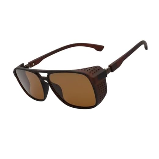 Óculos de Sol Quadrado Steampunk Retrô Vintage Premium Proteção UV400 em Acetato Italiano Estilo Clássico Moderno Unissex Masculino Feminino - Modelo Leblon - Cacife Brand (Marrom)