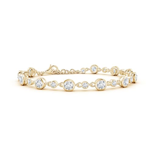 Angara Alternating Size Round Lab Grown Diamond Tennis Bracelet in 14K Solid Gold | Birthday, Engagement, Anniversary, Wedding Jewelry Gift for Women
