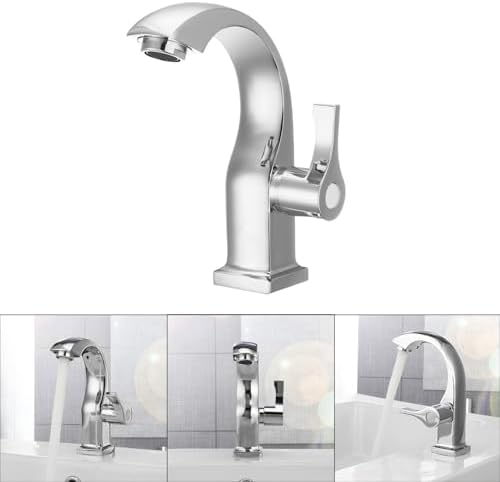 Chrome Single-Handle Bathroom Basin Faucet, Copper Alloy Construction, High- Spout, Cold Water Only, for Wash Basin & Lavatory