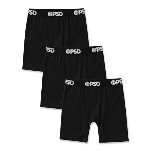 PSD Boys Boxer Briefs – Black Cotton 3-Pack, Comfortable Breathable