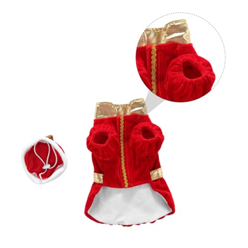 Disfraz navideño rojo para perros y gatos, talla M miniatura 5
