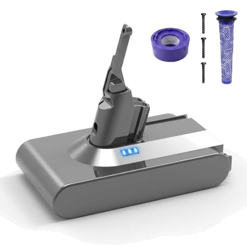 Image of ELO 9000mAh 21.6V Replacement Battery for Dyson V8 Cordless Vacuums | Fits V8 Animal, Absolute, Motorhead, Fluffy, SV10 | UL Certified, Filters & Screws Included