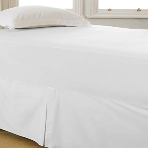 VANTONA Plain Dye algodón puro fácil cuidado sábana bajera  blanco, algodón, Blanco, Single Fitted Valance Sheet