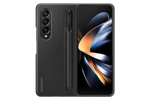 Image of Samsung Plastic Standing Cover with S Pen and S Pen Holder, Protective Phone Case with Kickstand for Hands Free Viewing, US Version for Samsung Galaxy Z Fold4 - Black
