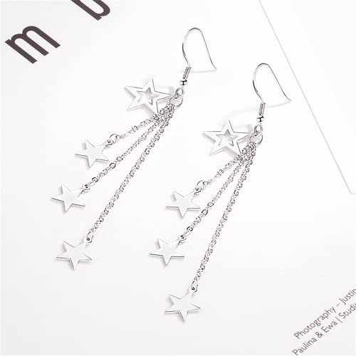 925 Sterling Silver Dangle Earrings with Charms Heart, Water drop, Moon, Star Long Drop Earring for Women Jewelry Gifts Hypoallergenic4