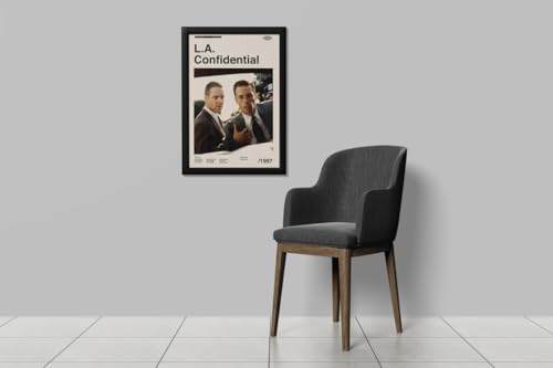 Image of BLINKART La Confidential Movie Poster Frame 8x12 Inch | Premium 300 GSM Paper Wall Print | Mid Century Vintage Film Artwork for Home, Bedroom, Living Room, Office | Framed Photo Decor