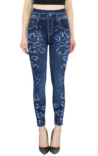 dy_mode Thermo Leggings Damen Jeggings gefüttert Jeansoptik -...
