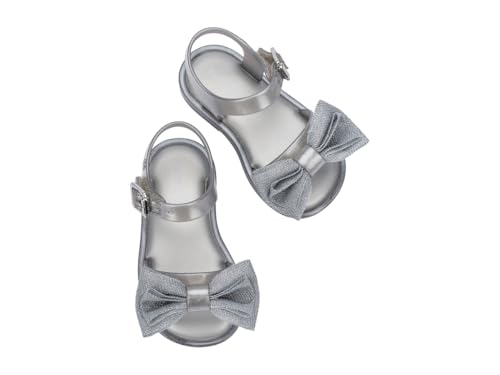 Image of mini melissa Mar Hot Sandals for Babies & Toddlers - Sparkly Sandals w /Heart Buckle & Bow for Baby Girls, Kids Jelly Shoes