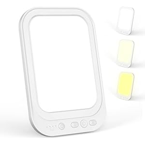 Beedove Daglichtlamp, 10.000 lux, lichttherapielamp met 4 timers en 5 helderheidsniveaus, zonnelamp voor lichttherapie, opvouwbare standaard, lichttherapie voor op kantoor en thuis