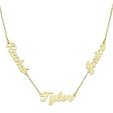 Gold Multi Name Necklace, 14k Solid Gold or Silver Name Necklace Options, Monogram Name Necklace, 2 3 4 5 Personalized Name Necklace, Custom Memorial Name Necklace Gift for Women Girls Bridesmaid Gift