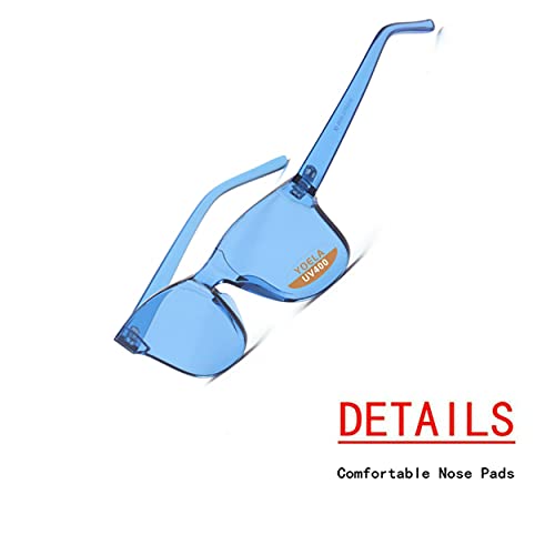 Oversized Square Rimless Sunglasses Tinted Unisex Women Men One Piece colored Transparent Eyewear Retro Eyeglasses3