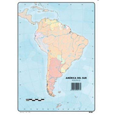 Mapa Mudo America del Sur Político A4 (10 ud.)