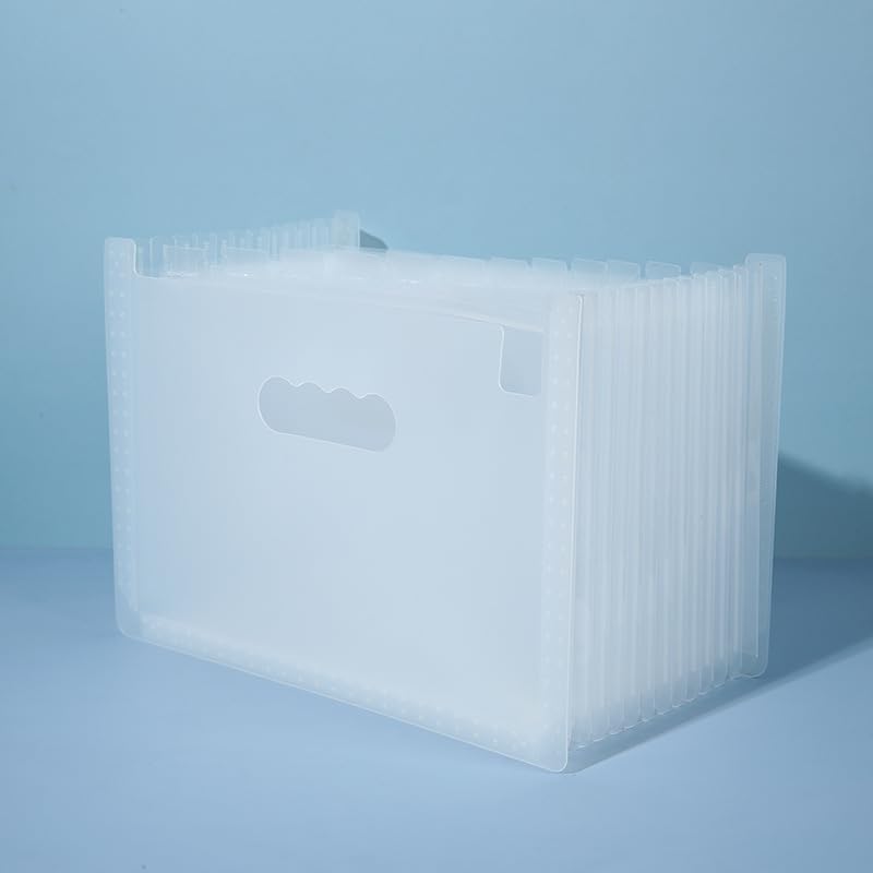 Organiseur de fichiers accordéon A4 transparent lot de 2 trieurs extensibles 13 poches pour reçus
