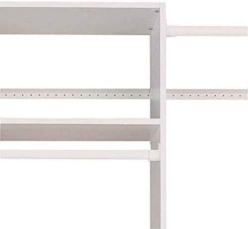 Miniatura 2 de Easy Track PH34-WH - Kit de organizador de armario de torre de alta calidad con estantes ajustables, barra para colgar y herrajes en color blanco