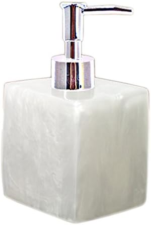 Soap Dispenser High-Grade Square Resin Shampoo Shower Gel Hand Sanitizer Bottle Countertop (White)