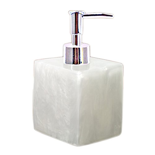 Soap Dispenser High-Grade Square Resin Shampoo Shower Gel Hand Sanitizer Bottle Countertop (White) #TOP1