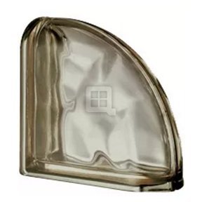 Quality Glass Block 7.5 x 7.5 x 3 Pegasus Metalized Siena Wave Double End Block Glass Block
