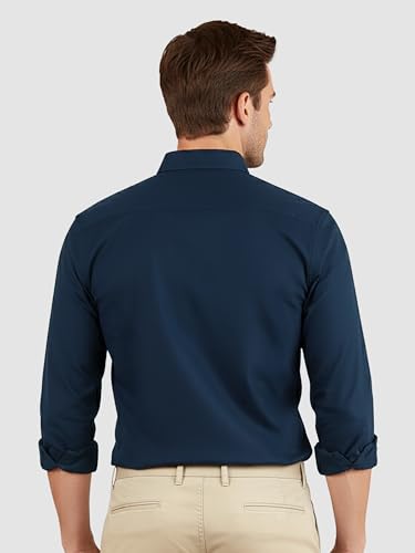 Image of Beyoung Oxford Cotton Shirt for Men | Premium Oxford Fabric | Regular Fit | Button-Down Collar