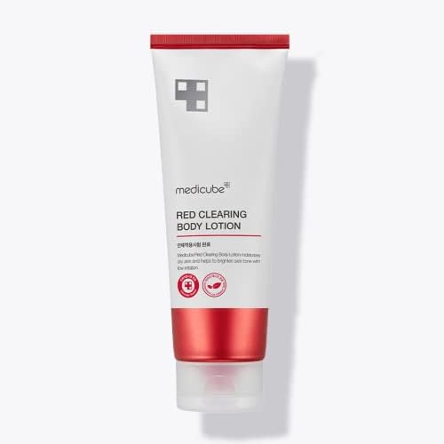 Medicube Red Clearing Body Lotion || Moisturizes, visibly brightens and improves uneven skin tone | 2% Niacinamide, 2% Shea butter, 9.5% Natural moisturizing factor | Korean skincare (230ml)