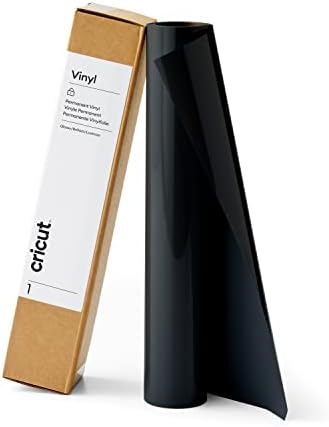 Cricut Permanent Vinyl | Black | 4.6 m (15 ft) | Self Adhesive Vinyl Roll | For use with all Cricut Cutting Machines