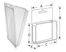Klappblister zum Verpacken besseren Präsentation verschiedener Artikel, Maße 70x103x25mm, 10 Stück, PVC, 400my, glasklar, durchsichtig mit Euroloch, non-OEM Cover