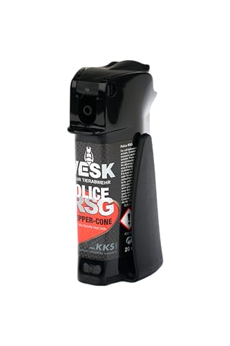 Pfefferspray Pocket VESK Police RSG 20 ml Breitstrahl extrem stark - Sprühkopf mit Flip-Top-Deckel - hochwertiges diskretes Gehäuse mit Clip - austauschbare Nachfülldose (Schwarz) Pfefferspray Pocket VESK Police RSG 20 ml Breitstrahl extrem stark - Sprühkopf mit Flip-Top-Deckel - hochwertiges diskretes Gehäuse mit Clip - austauschbare Nachfülldose (Schwarz)