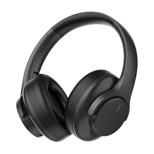 elzle Casque Audio Bluetooth Over-Ear,82 Heures d'Autonomie, Bluetooth 5.4, Micro Intégré, Recharge USB-C, Pliant et Léger pour Voyage/Travail/Bureau – Noir