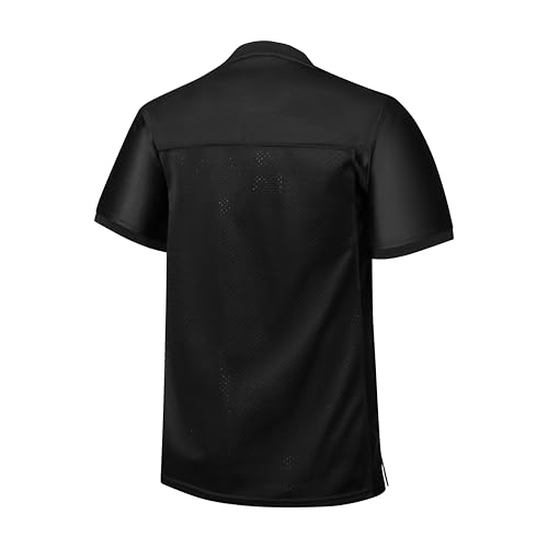 PRIMITAS Blank Football Jersey Mesh Athletic Football Shirt Practice Sports Uniform Black