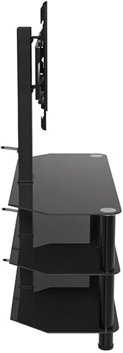 Miniatura 4 de AVF Soporte de acero y vidrio con soporte para TV de hasta 60" en negro