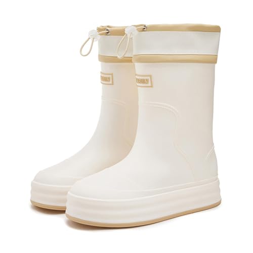 Botte Caoutchouc Femme FourréE - Bottines De Pluie AntidéRapantes Boots ImperméAble Semelle éPaisse Chaussures Confortable Chaussures De Cuisine D'ExtéRieur DéContracté