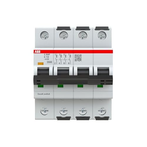 Abb S300P - Interruttore Di Circuito Tipo C, Polo 4 13 A, 415 V, Capacità Di Spegnimento 25 Ka, Sistema Pro M Compact