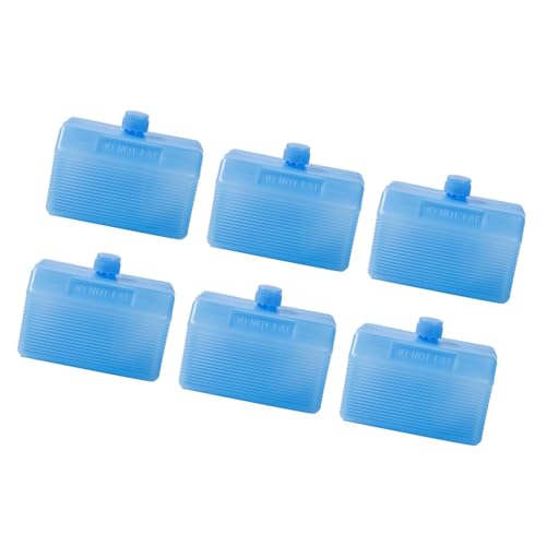 rockible 6 Cajas de Cristales de Hielo, Bloques de Congelación, Paquetes de Congelación, Caja de Transporte Resistente para Cadena de Frío, Paquete de Leche Ma, Botella Cuadrada