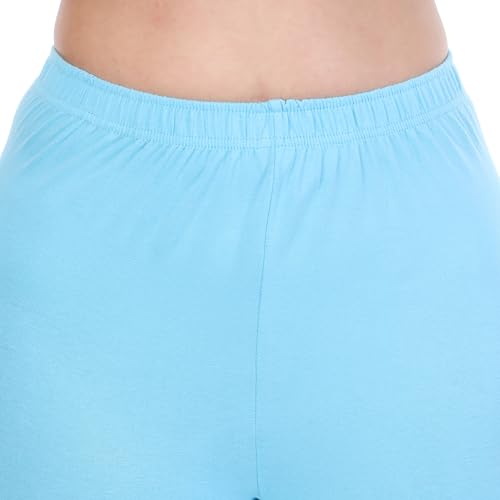 Image of TPF Women Solid Cotton Lycra Stretchable Leggings | Comfortable Ankle-Length Slim Fit Leggings for Women & Girls | Soft, Breathable Wear Bottoms