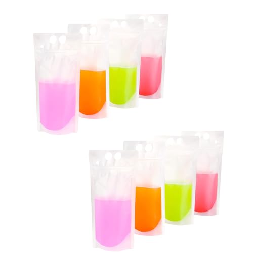 XSEXO 50 Unidades de Bolsas para Batidos - Bolsas para Bebidas a Prueba de Fugas - recipientes Reutilizables para Bebidas para congelar zumos, Bebidas frías y Calientes
