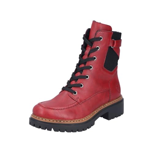 Rieker Damen Schnürstiefel 72639-35 rot Gr. 39