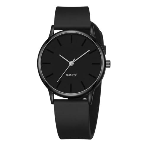 VIRAKTI Silicone Strap Analog Watch for Men with Round Dial Black - Image 2