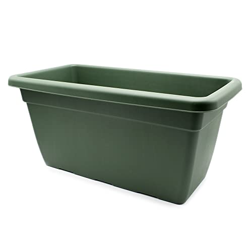 CABLEPELADO Jardinera Alta, Jardinera para balcón, Macetero Rectangular, Maceta Rectangular, Apto balcón, jardín, Patio, Interior o Exterior, 60 cm Ancho x 27.5 cm Altura, Plástico, Verde